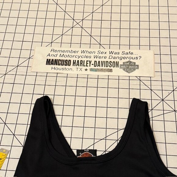 RARE 1991 HARLEY DAVIDSON TRIBAL DESIGN WOMEN TANK TOP SZ SM AND BUMPER STICKER - Picture 4 of 13
